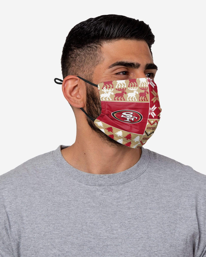 San Francisco 49ers Busy Block Adjustable Face Cover FOCO - FOCO.com