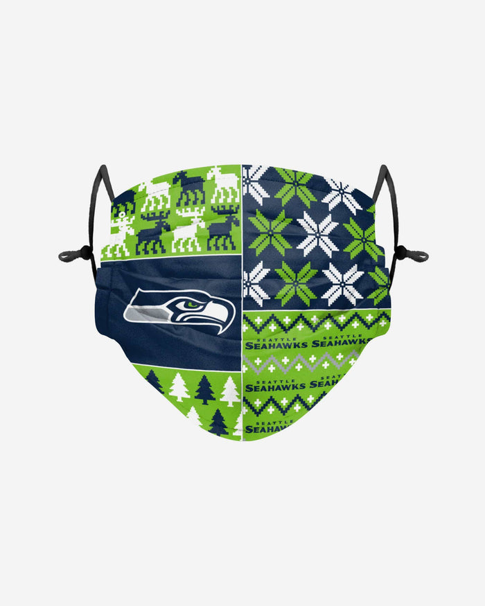 Seattle Seahawks Busy Block Adjustable Face Cover FOCO - FOCO.com