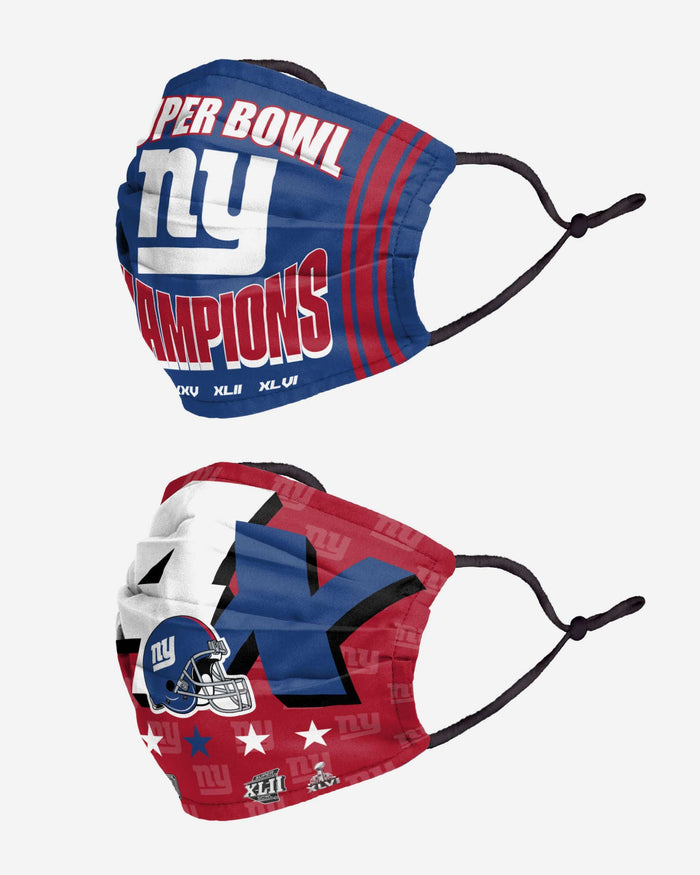 New York Giants Thematic Champions Adjustable 2 Pack Face Cover FOCO - FOCO.com