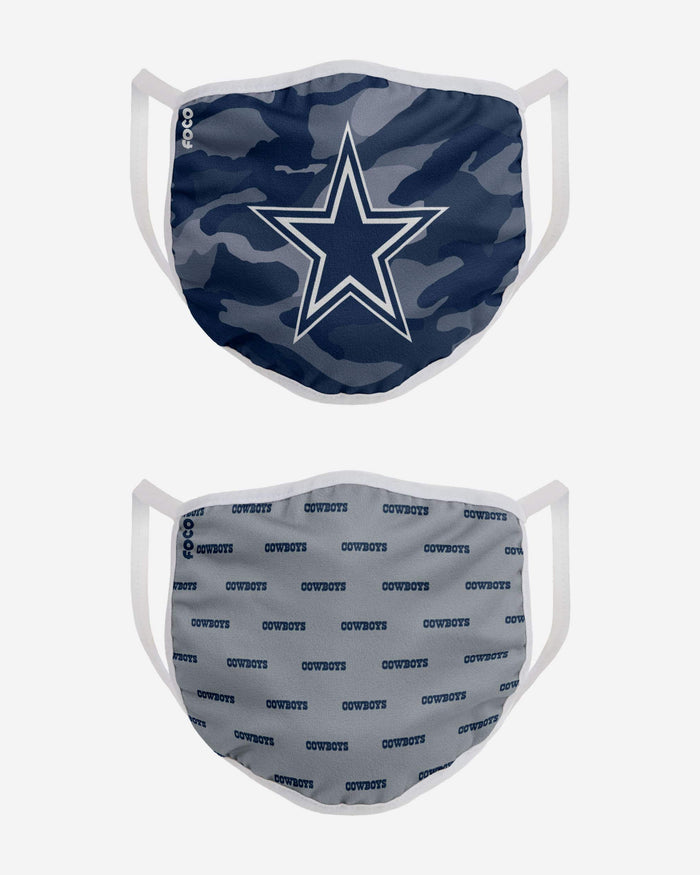 Dallas Cowboys Clutch 2 Pack Face Cover FOCO - FOCO.com