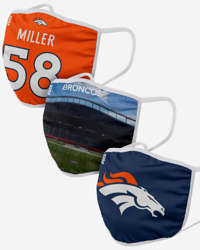 Denver Broncos Fan Fest 3 Pack Face Cover FOCO - FOCO.com