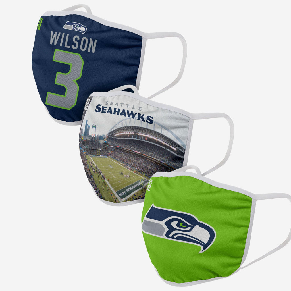 Seattle Seahawks Fan Fest 3 Pack Face Cover FOCO - FOCO.com