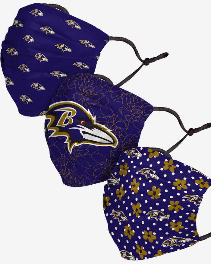 Baltimore Ravens Gameday Gardener 3 Pack Face Cover FOCO - FOCO.com