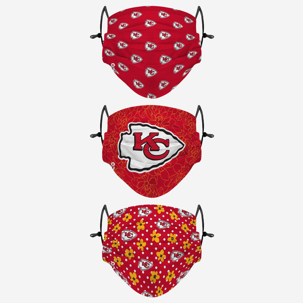 Kansas City Chiefs Gameday Gardener 3 Pack Face Cover FOCO - FOCO.com