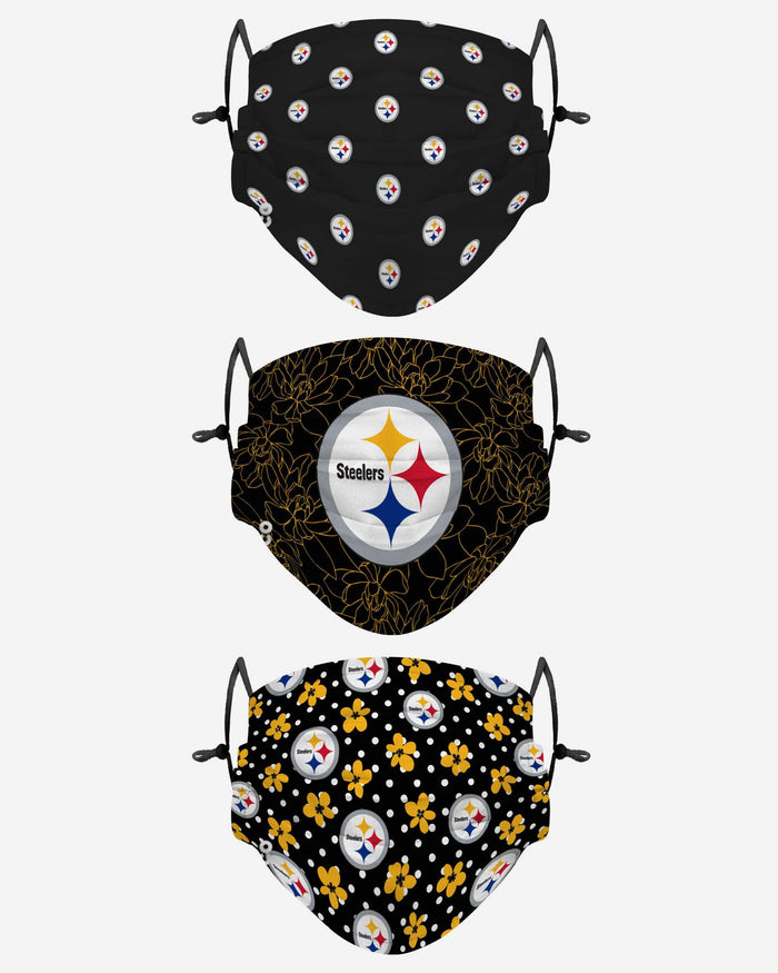 Pittsburgh Steelers Gameday Gardener 3 Pack Face Cover FOCO - FOCO.com