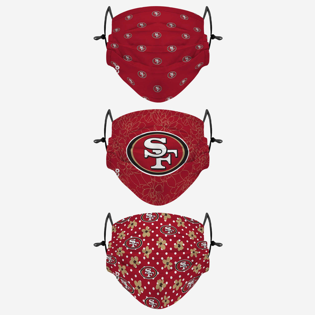 San Francisco 49ers Gameday Gardener 3 Pack Face Cover FOCO - FOCO.com