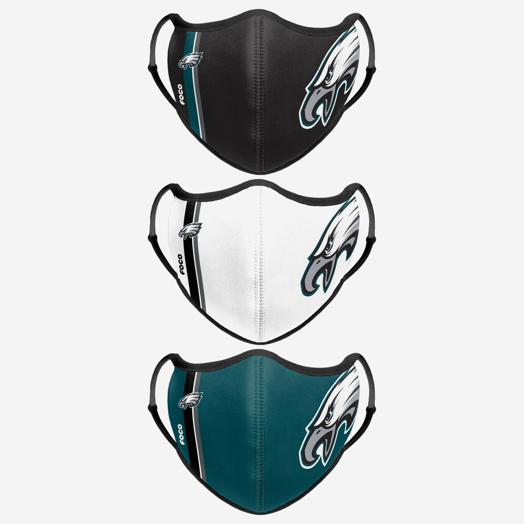 Philadelphia Eagles Sport 3 Pack Face Cover FOCO - FOCO.com