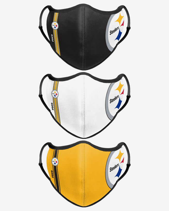 Pittsburgh Steelers Sport 3 Pack Face Cover FOCO - FOCO.com