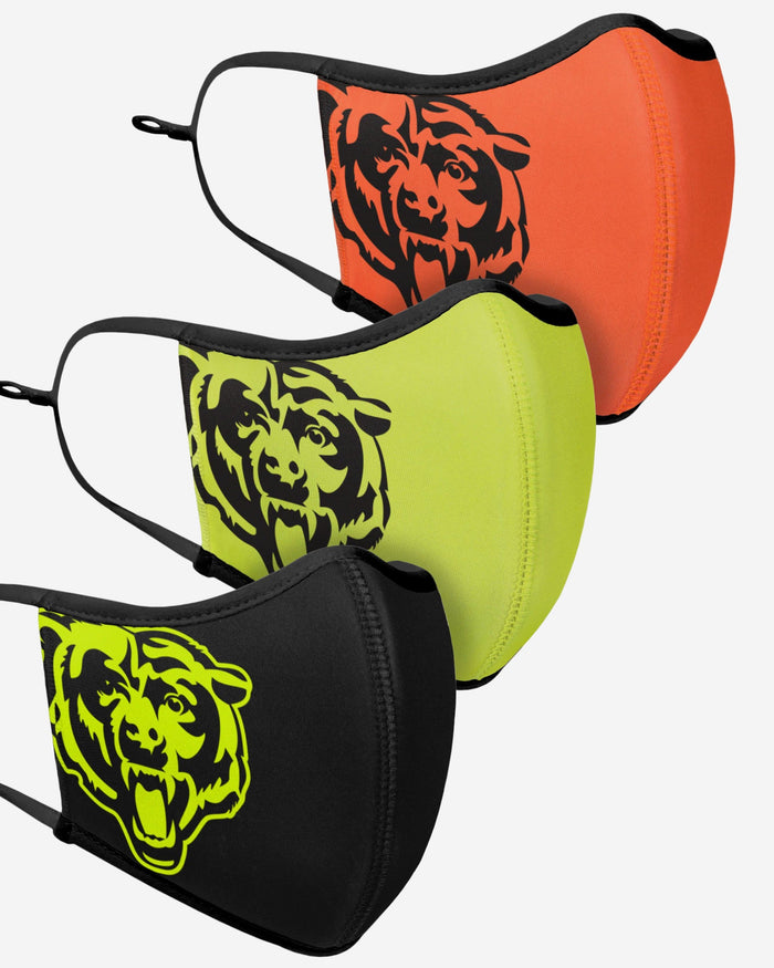 Chicago Bears Highlights Sport 3 Pack Face Cover FOCO - FOCO.com