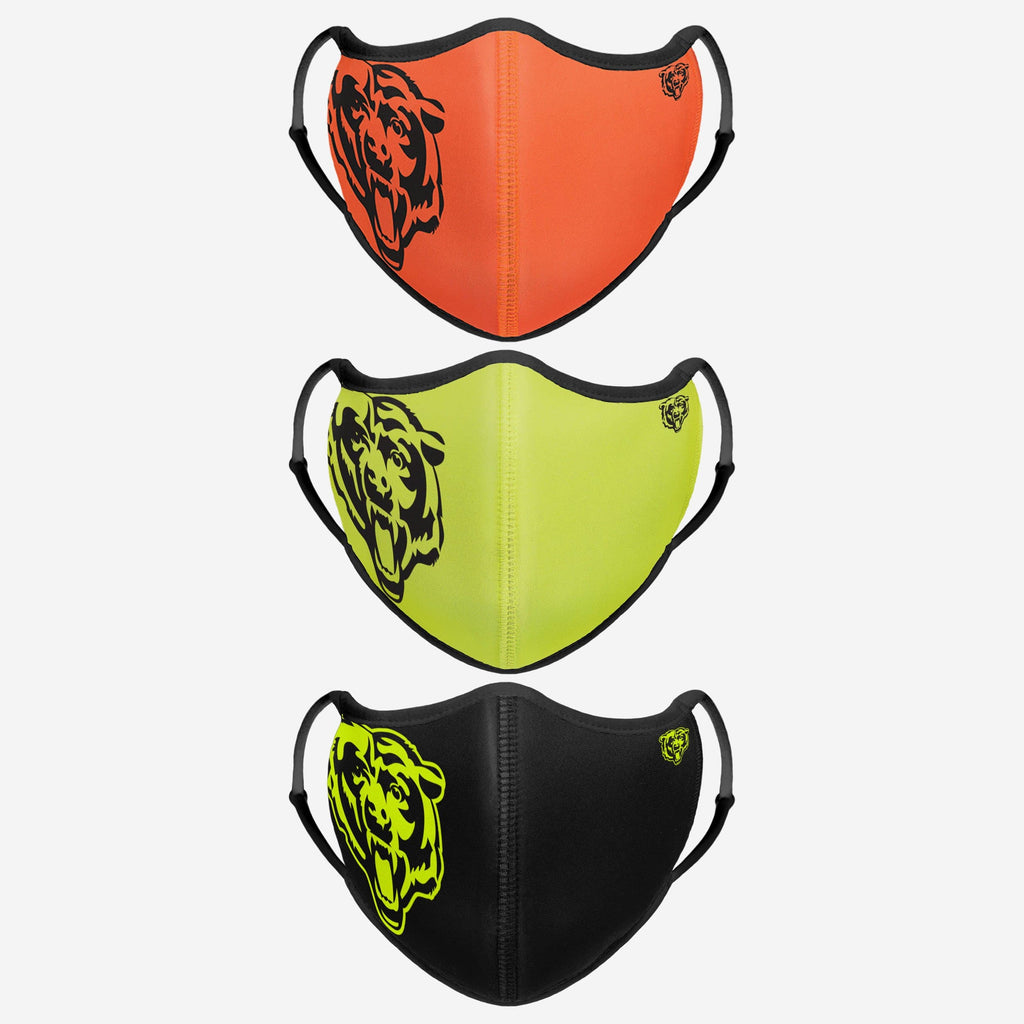 Chicago Bears Highlights Sport 3 Pack Face Cover FOCO - FOCO.com