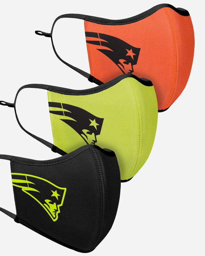 New England Patriots Highlights Sport 3 Pack Face Cover FOCO - FOCO.com