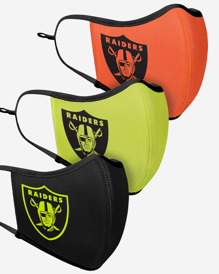 Las Vegas Raiders Highlights Sport 3 Pack Face Cover FOCO - FOCO.com