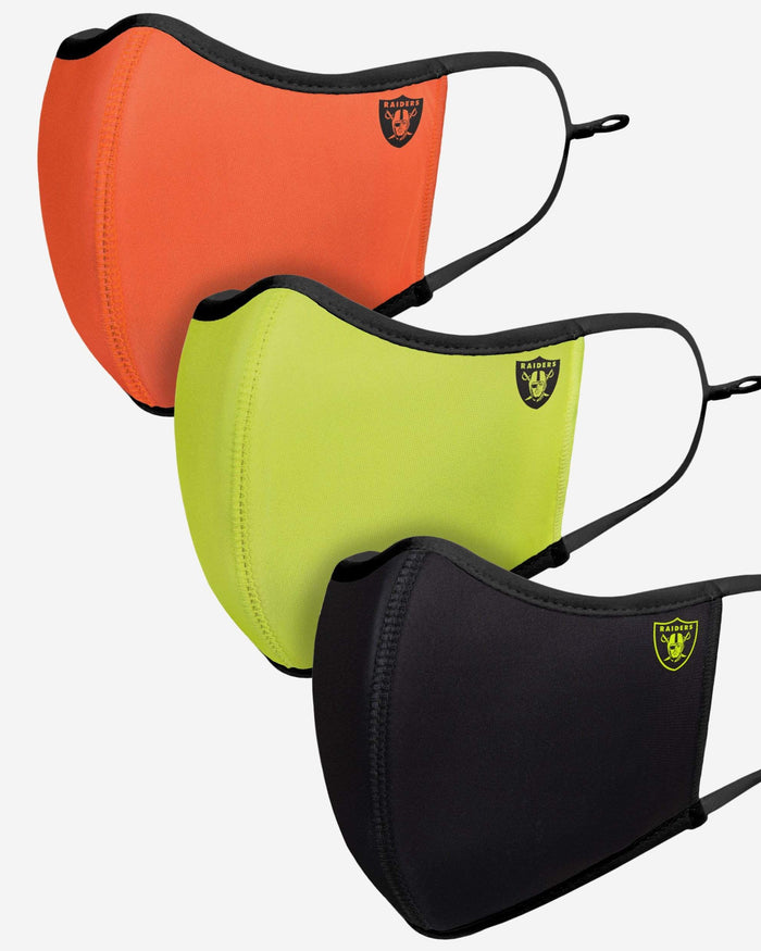 Las Vegas Raiders Highlights Sport 3 Pack Face Cover FOCO - FOCO.com
