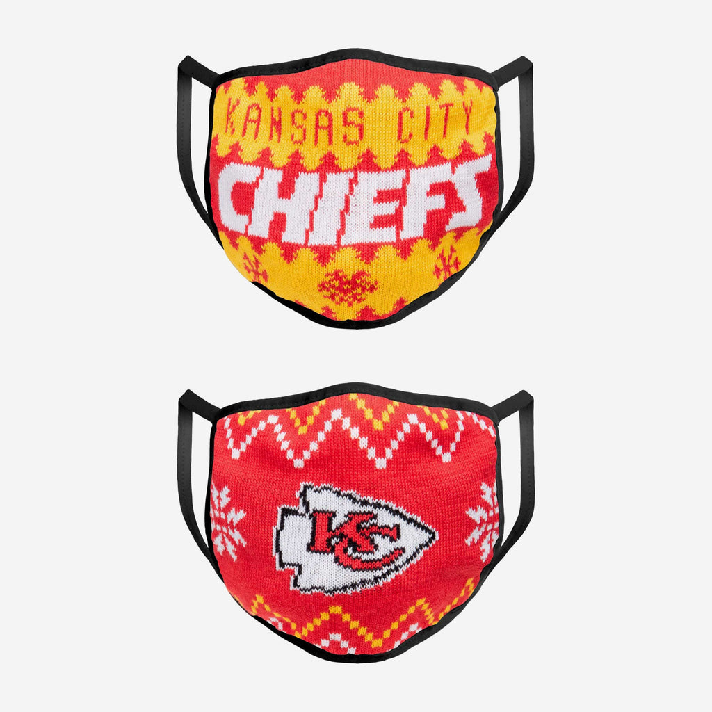 Kansas City Chiefs Knit 2 Pack Face Cover FOCO - FOCO.com