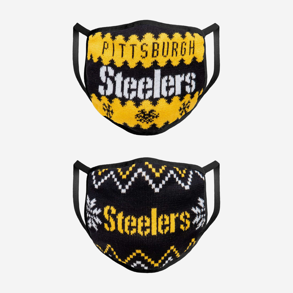 Pittsburgh Steelers Knit 2 Pack Face Cover FOCO - FOCO.com