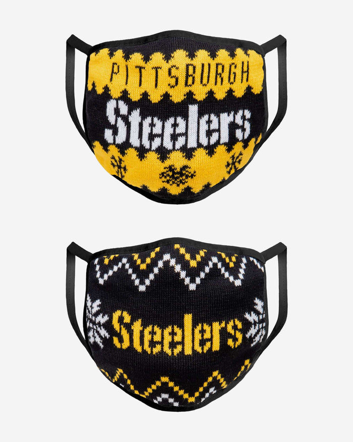 Pittsburgh Steelers Knit 2 Pack Face Cover FOCO - FOCO.com