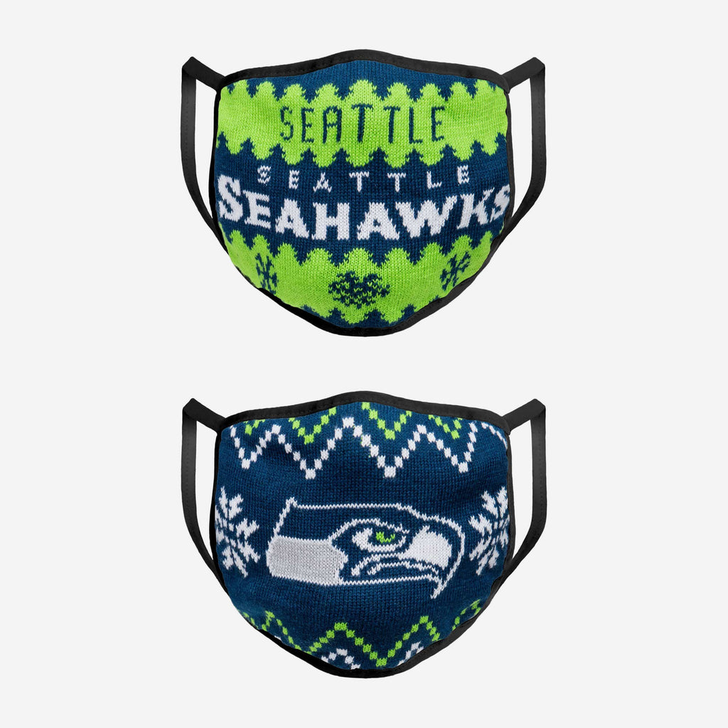 Seattle Seahawks Knit 2 Pack Face Cover FOCO - FOCO.com