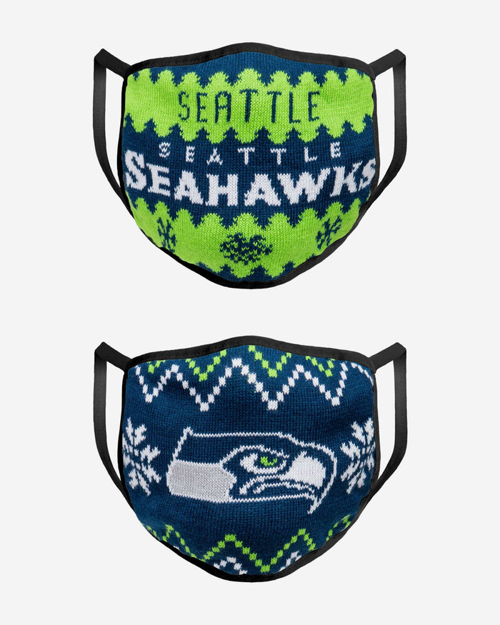 Seattle Seahawks Knit 2 Pack Face Cover FOCO - FOCO.com