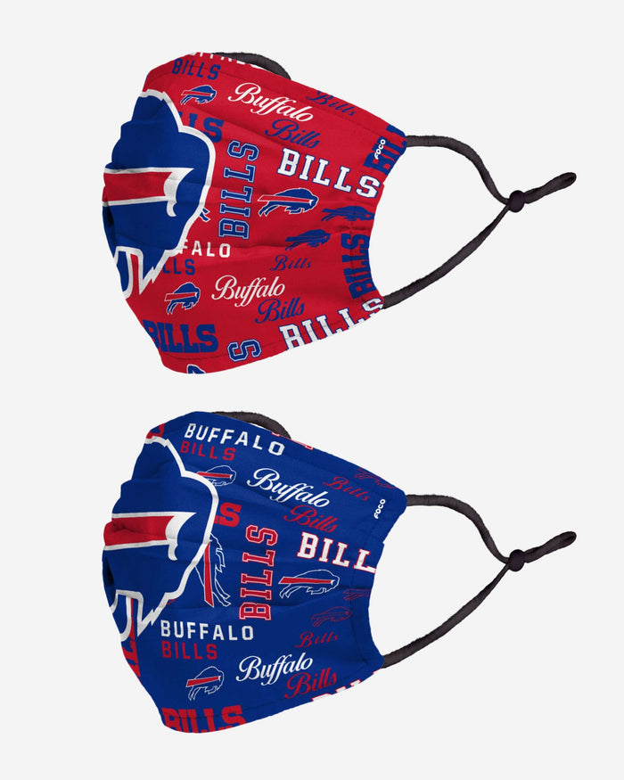 Buffalo Bills Logo Rush Adjustable 2 Pack Face Cover FOCO - FOCO.com