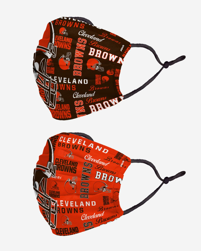 Cleveland Browns Logo Rush Adjustable 2 Pack Face Cover FOCO - FOCO.com