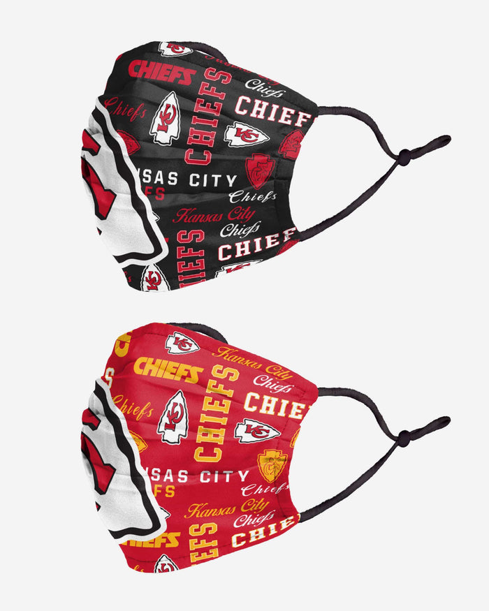 Kansas City Chiefs Logo Rush Adjustable 2 Pack Face Cover FOCO - FOCO.com