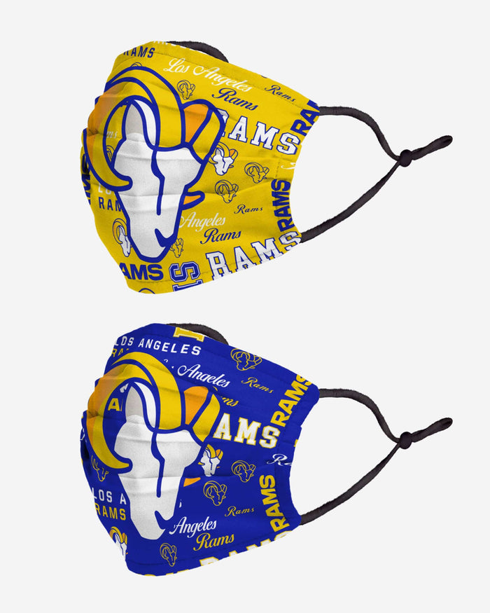 Los Angeles Rams Logo Rush Adjustable 2 Pack Face Cover FOCO - FOCO.com