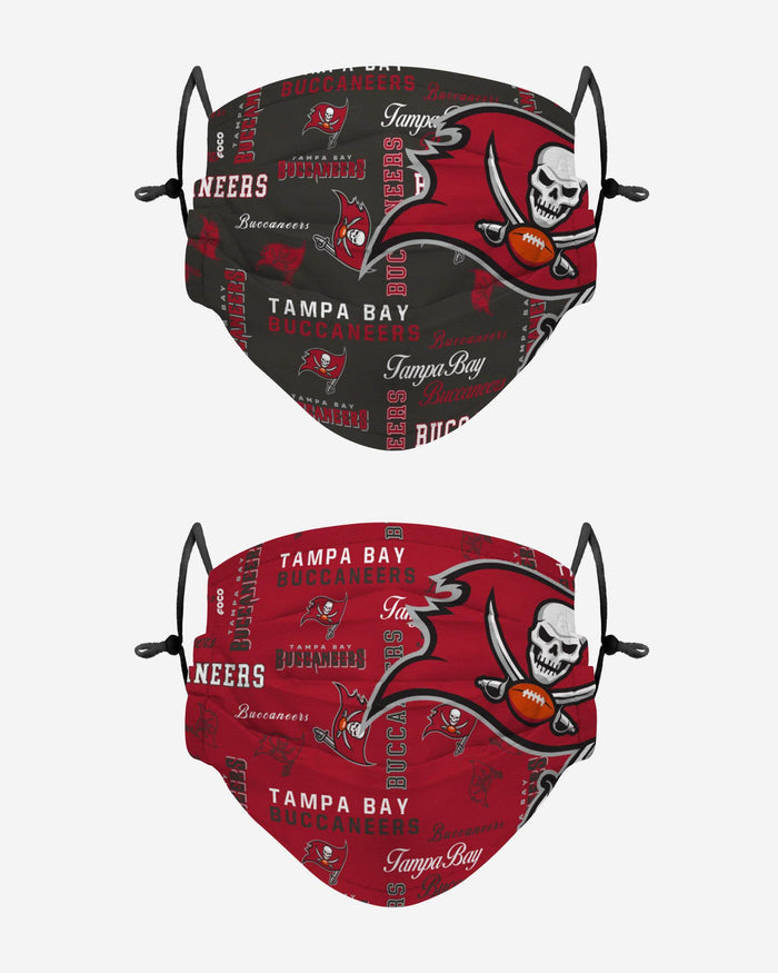 Tampa Bay Buccaneers Logo Rush Adjustable 2 Pack Face Cover FOCO - FOCO.com