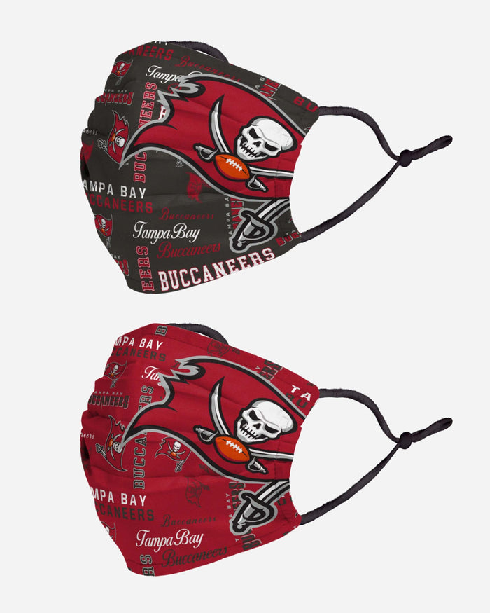 Tampa Bay Buccaneers Logo Rush Adjustable 2 Pack Face Cover FOCO - FOCO.com