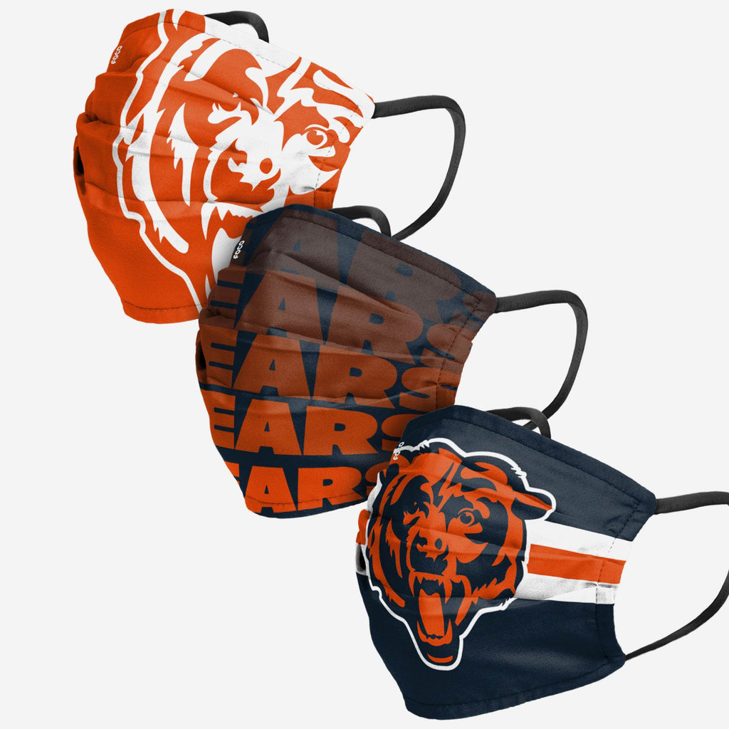 Chicago Bears Matchday 3 Pack Face Cover FOCO Adult - FOCO.com