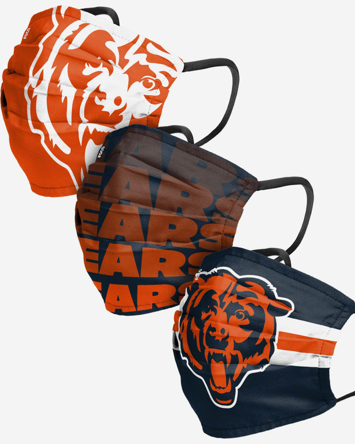 Chicago Bears Matchday 3 Pack Face Cover FOCO Adult - FOCO.com