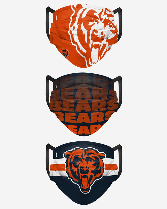 Chicago Bears Matchday 3 Pack Face Cover FOCO - FOCO.com