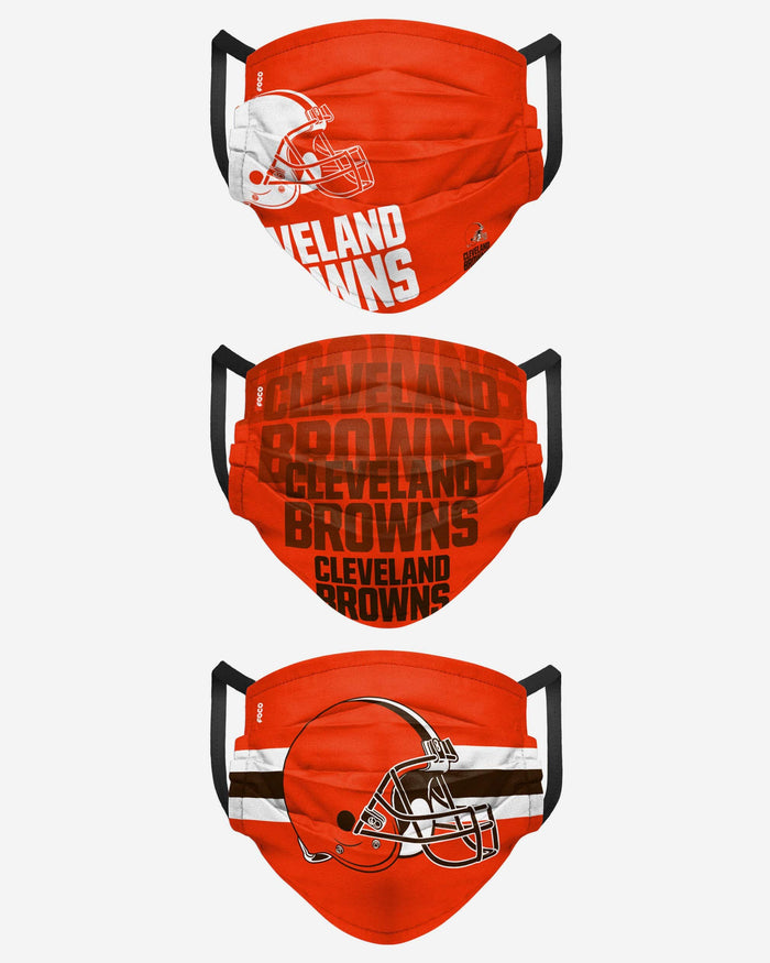 Cleveland Browns Matchday 3 Pack Face Cover FOCO - FOCO.com