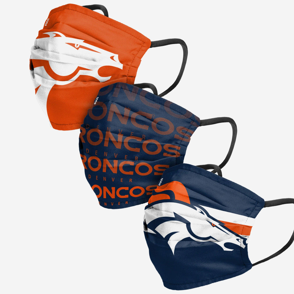 Denver Broncos Matchday 3 Pack Face Cover FOCO Adult - FOCO.com