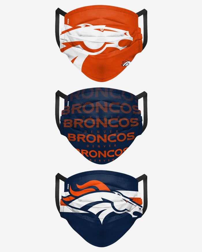 Denver Broncos Matchday 3 Pack Face Cover FOCO - FOCO.com