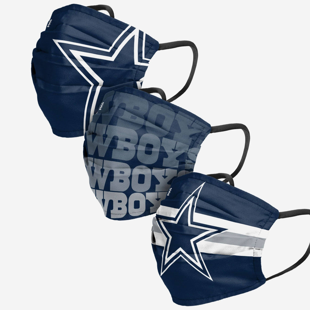 Dallas Cowboys Matchday 3 Pack Face Cover FOCO Adult - FOCO.com