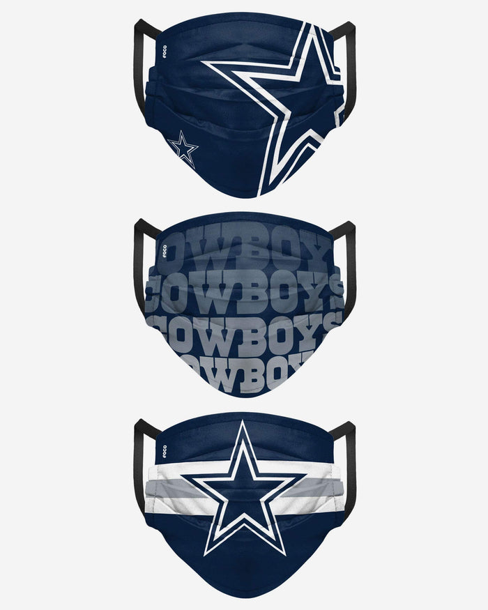 Dallas Cowboys Matchday 3 Pack Face Cover FOCO - FOCO.com