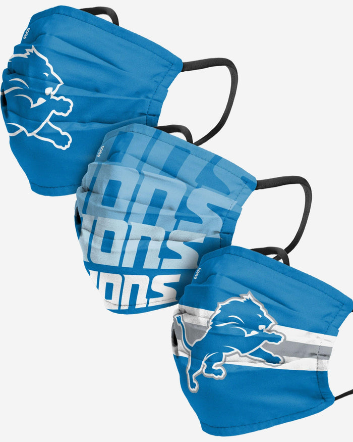 Detroit Lions Matchday 3 Pack Face Cover FOCO Adult - FOCO.com
