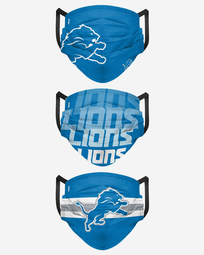 Detroit Lions Matchday 3 Pack Face Cover FOCO - FOCO.com