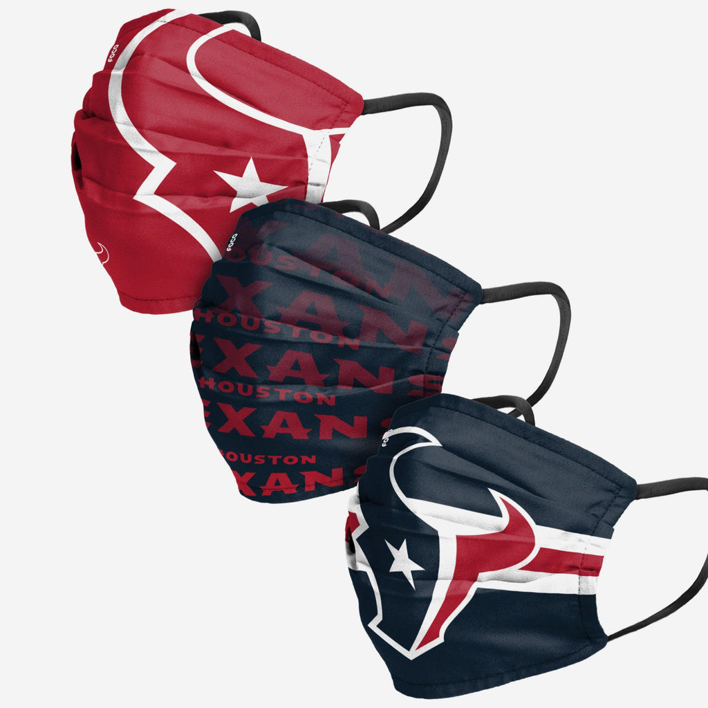 Houston Texans Matchday 3 Pack Face Cover FOCO Adult - FOCO.com