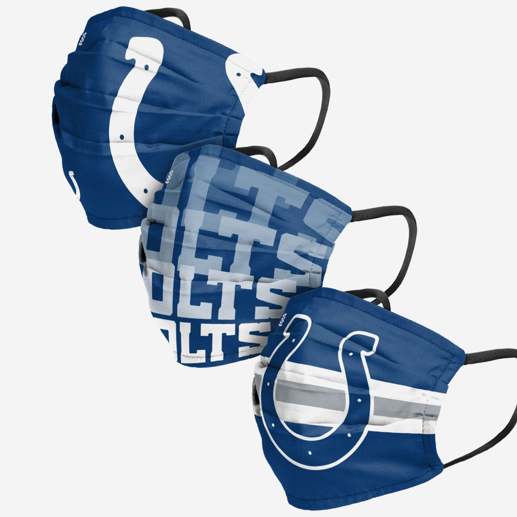 Indianapolis Colts Matchday 3 Pack Face Cover FOCO Adult - FOCO.com