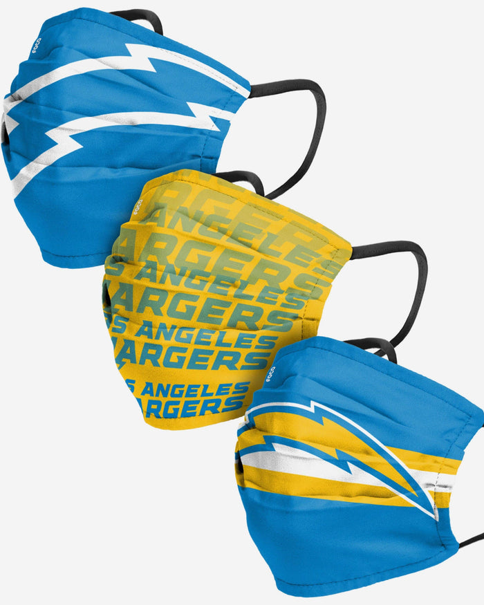 Los Angeles Chargers Matchday 3 Pack Face Cover FOCO Adult - FOCO.com
