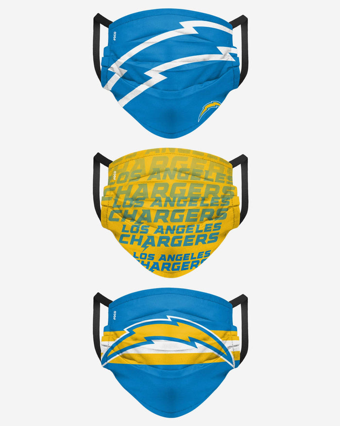 Los Angeles Chargers Matchday 3 Pack Face Cover FOCO - FOCO.com