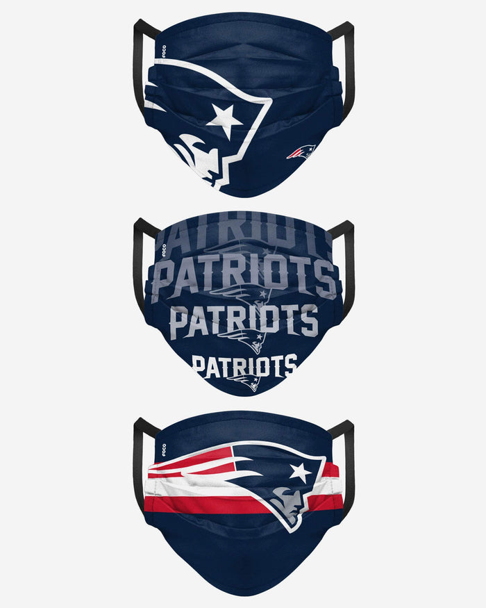 New England Patriots Matchday 3 Pack Face Cover FOCO - FOCO.com