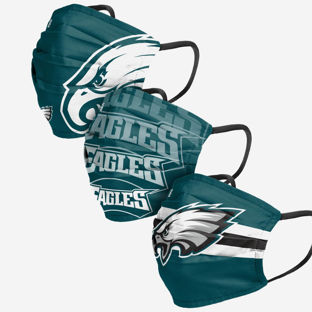 Philadelphia Eagles Matchday 3 Pack Face Cover FOCO Adult - FOCO.com