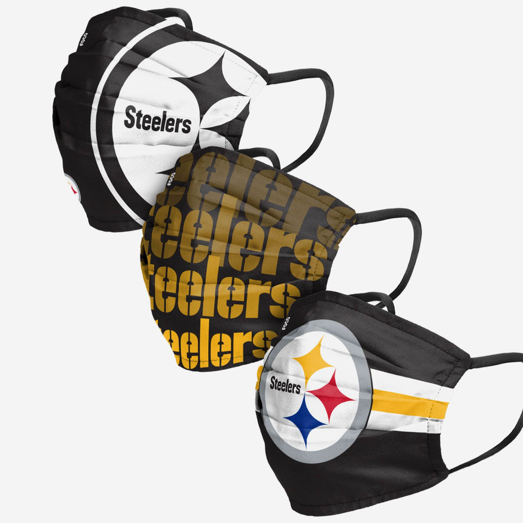 Pittsburgh Steelers Matchday 3 Pack Face Cover FOCO Adult - FOCO.com
