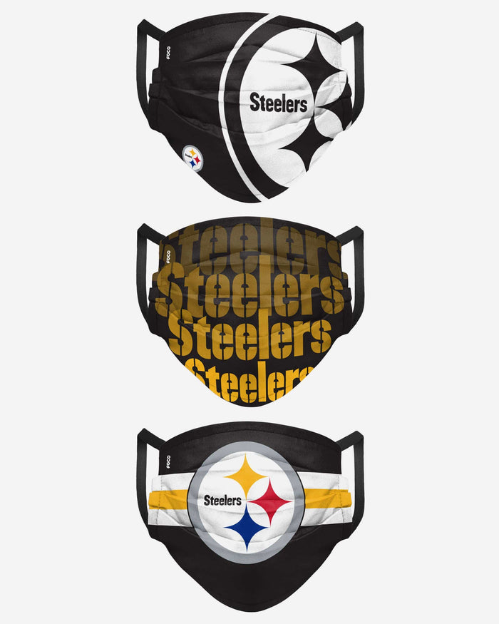 Pittsburgh Steelers Matchday 3 Pack Face Cover FOCO - FOCO.com