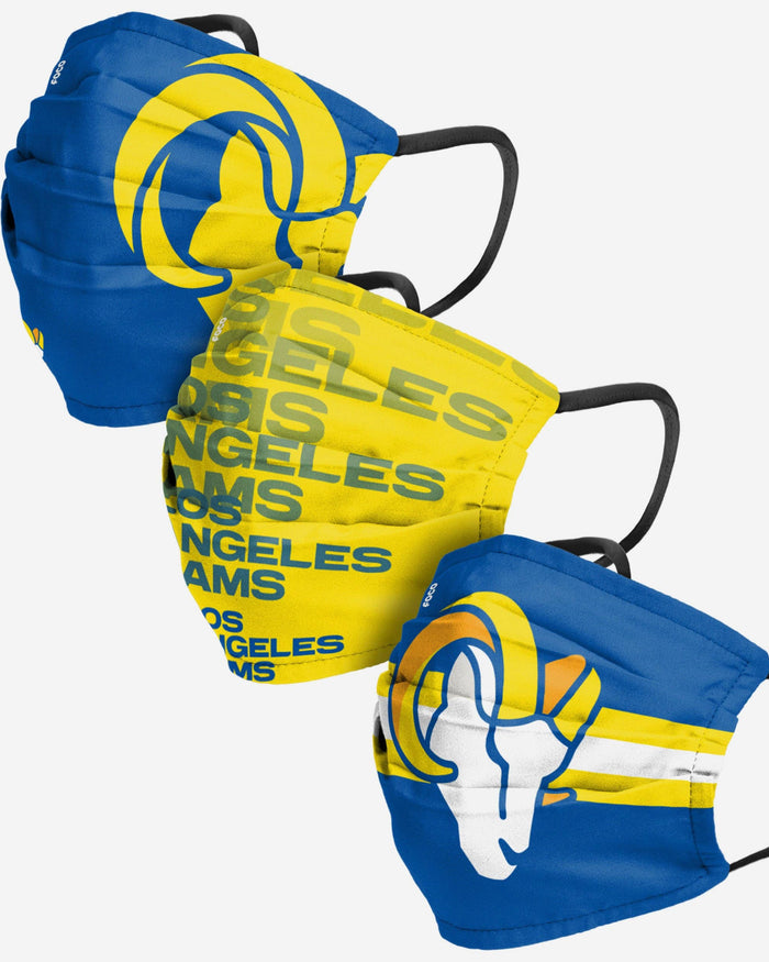 Los Angeles Rams Matchday 3 Pack Face Cover FOCO Adult - FOCO.com