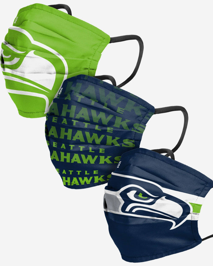 Seattle Seahawks Matchday 3 Pack Face Cover FOCO Adult - FOCO.com