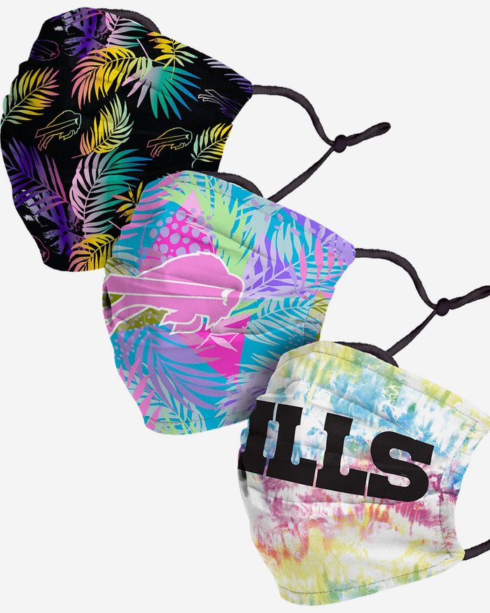 Buffalo Bills Neon Floral 3 Pack Face Cover FOCO - FOCO.com