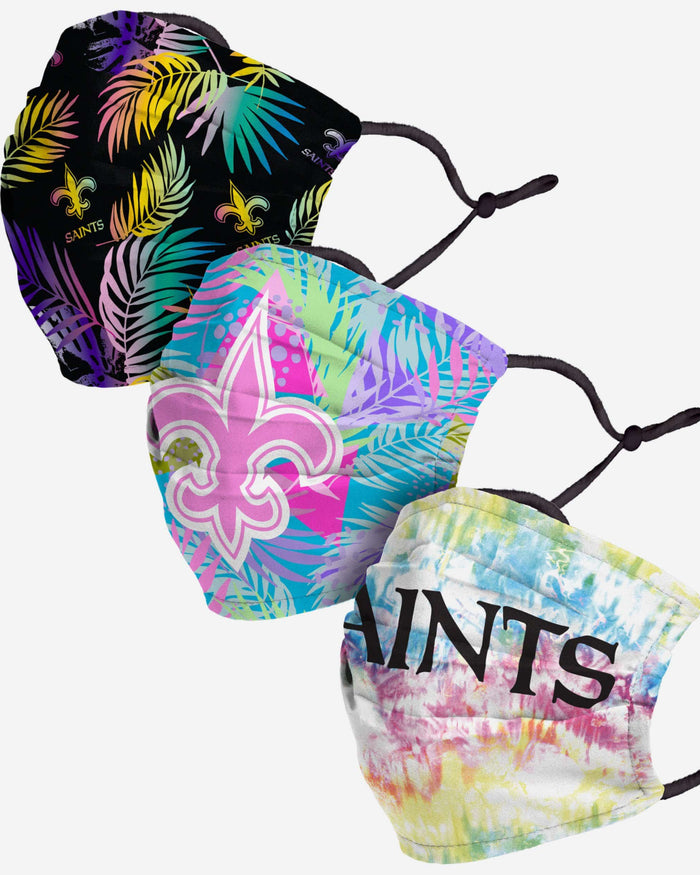 New Orleans Saints Neon Floral 3 Pack Face Cover FOCO - FOCO.com